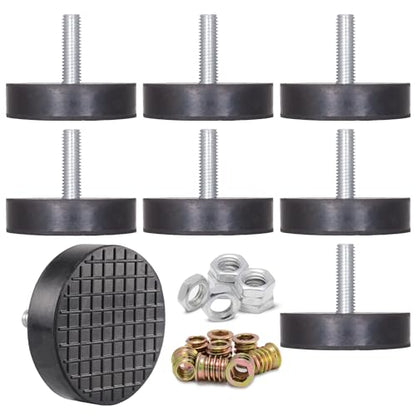 NEWBYTEK M8 Heavy Duty Leveling Feet, 2" Base Rubber Anti-Vibration (8Pk) - size: Metric M8 thread，8pcs