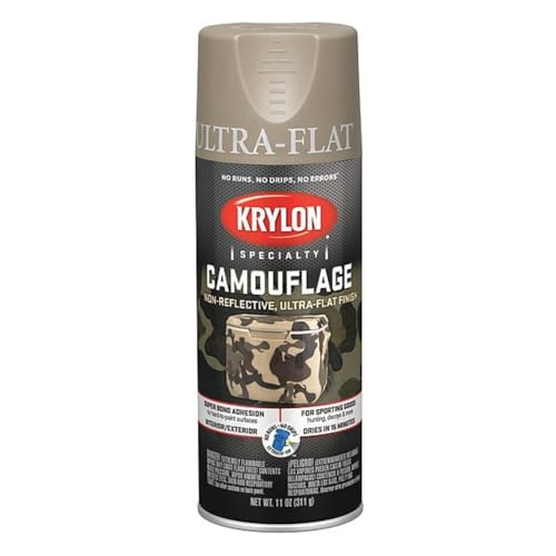 Krylon Camouflage 11 Oz. Ultra-Flat Spray Paint, Khaki - 1 Each - color: Khaki, size: 11 Ounce (Pack of 1)