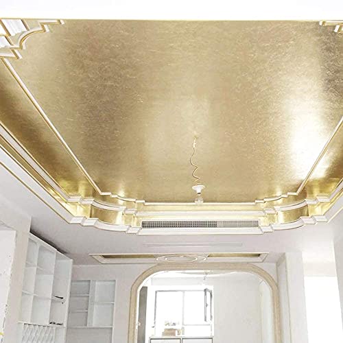 KINNO Imitation Gold Foil Sheets 100PCS Champagne Foil, 5.1 by 5.3 Inches - color: champagne gold