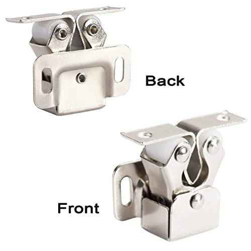 Keenkee Cabinet Latch Double Roller Catch, Nickel, 8 PCS - color: Nickel 8ps