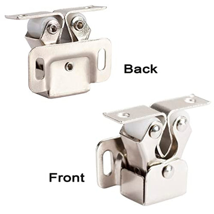 Keenkee Cabinet Latch Double Roller Catch, Nickel, 8 PCS - color: Nickel 8ps