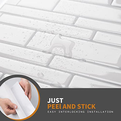 WOWSTAR 10-Sheet White Peel and Stick Backsplash Tiles for Kitchen, Marble Look Stick on Tiles for Kitchen, 12 inches x 12 inches - color: White