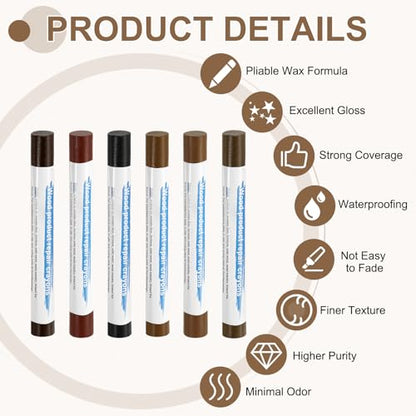 uxcell 12Pcs Wood Filler Sticks Kit, 12 Colors Dark & Teak Series - color: Dark Teak Series
