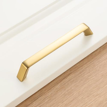 KOOFIZO 10 Pack 5 Inch Brushed Gold Cabinet Pulls Gold Cabinet Handles Hardware for Kitchen Cabinets Drawers P21 Bedroom Dresser Bathroom Vanity Cupboard - color: Brushed Gold, size: 5" CC - 10Pcs