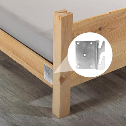 Mcredy Bed Rail Brackets, Heavy Duty Silver Bed Frame Hooks, 5-Hole, 8Pcs - size: Silver, 8 pieces
