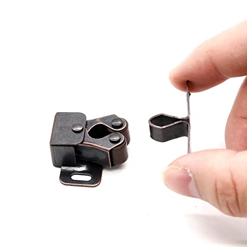 Double Roller Catch with Spear, Bronze Tone, 4 Pack - color: Brown