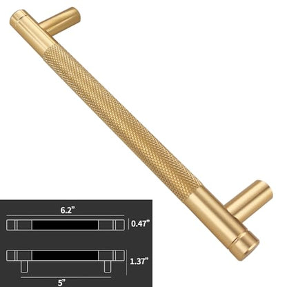 12 Pack 5 Inch 128 mm Gold Barrel Cabinet Pulls Cupboard Aluminum Handles Drawer Pull Cabinet Handles Cabinet Handles - color: Gold, size: 5 Inch