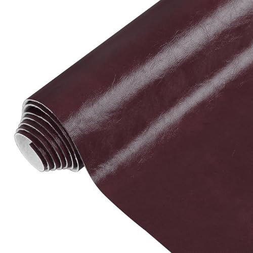 54" Marine Vinyl Upholstery Faux Leather Fabric by The Yard Waterproof - color: Burgundy, size: Pre-cut 5 Yards 54"x180"