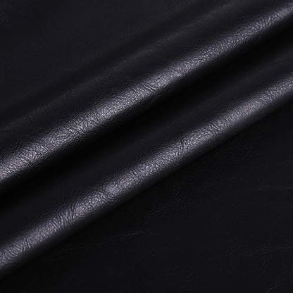 Premium Faux Leather Upholstery Fabric 1.2mm Thickness，Waterproof Upholstery Leather Distressed Bark Fabric(Black,Pre-Cut 36"x54") - color: Black, size: 36"x54"
