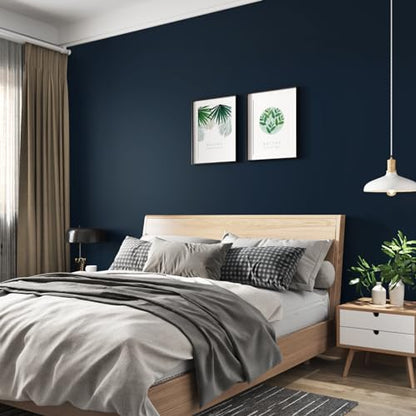 WESTICK Matte Blue Wallpaper Peel and Stick Modern Navy Wallpaper for Walls - color: 2. Navy Blue, size: 15.8" x 78"