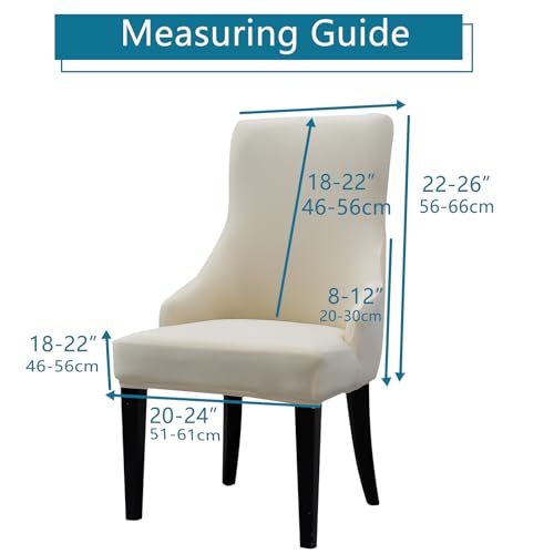 Liykimt Stretch Wingback Side Chair Slipcover-Accent Chair Cover Slipcover with Arm,Washable Upholstered Arm Dining Chair with Nailed Trim Protector for Dining Living Room - color: White/Bottle Green