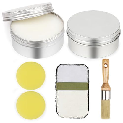 2PCS Furniture Finishing Wax Chalk Paint Clear Finishing Wax - color: White 400G