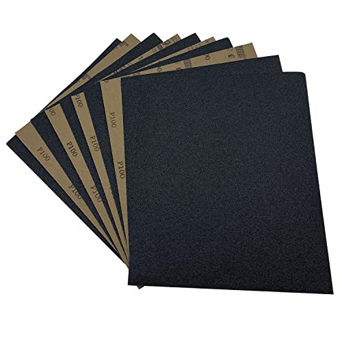 100 Grit Wet Dry Sandpaper, 10PCS 9x11 Inch Silicon Carbide Sanding Sheets - style: Grit 100