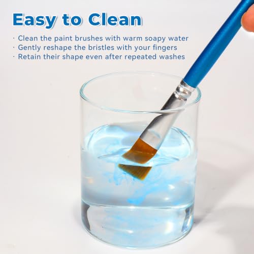 12 Pcs Flat Paint Brushes, 1/2 Inch Small Artist Paint Brushes Bulk