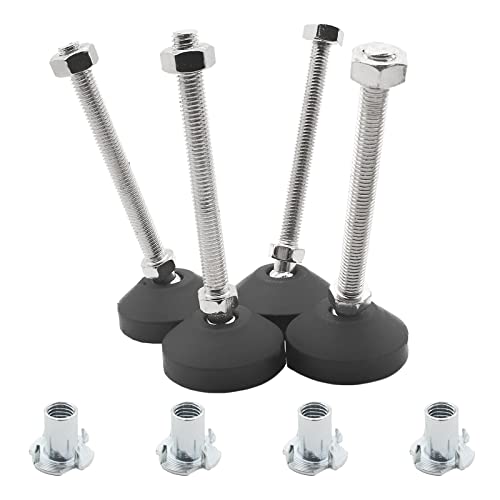 Luomorgo M10 Leveling Feet with T-Nut, D50 x M10 x H100, 4 Pcs - size: D50 x M10 x H100