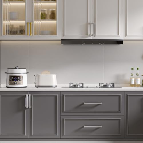 Goldenwarm 30 Pack 5" Brushed Nickel Cabinet Pulls Kitchen Cabinet Handles - color: Brushed Nickel, size: 5in Hole Centers