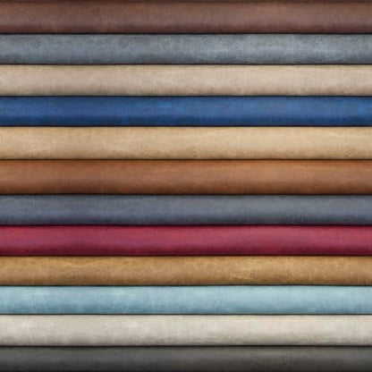 Faux Leather Fabric, Thick Durable Synthetic Repholstery Leather Vinyl, Soft Touch Distressed DIY and Craft Material - Individual 1 Foot Cut 12"x54" (Aged Blue) - color: Aged Blue, size: 1 Foot Cut