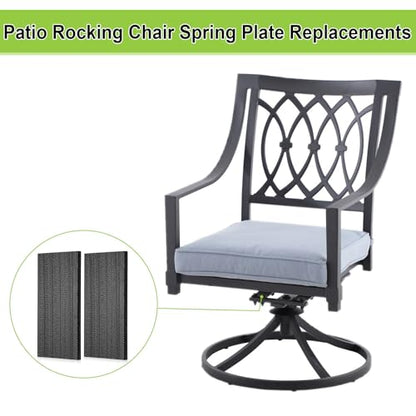 OwnMy 2 Pack Patio Rocking Chair Fiberglass Spring Plates Replacement Parts