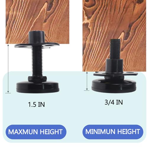 3/8"-16 Thread Adjustable Leveling Feet, Heavy Duty Furniture Feet Levelers with T-Nut Kit Floor Protect for Sofa Cabinet Table Chair Furniture Leg 4 Pack - size: 4 Pcs