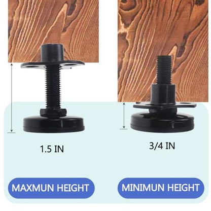 3/8"-16 Thread Adjustable Leveling Feet, Heavy Duty Furniture Feet Levelers with T-Nut Kit Floor Protect for Sofa Cabinet Table Chair Furniture Leg 4 Pack - size: 4 Pcs