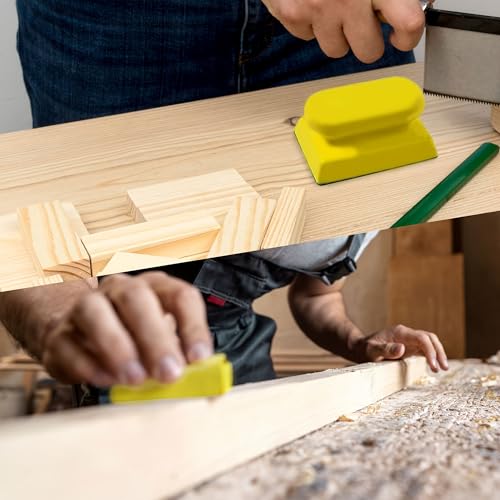 Hand Sanding Block Set, 16 Assorted Contoured Profiles, Hook & Loop - color: Yellow