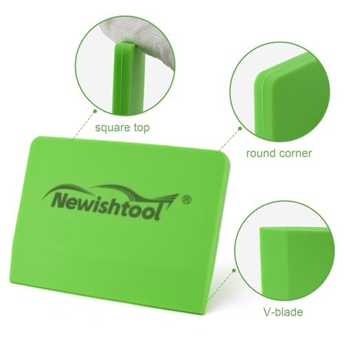 NEWISHTOOL Soft Silicone Small Squeegee for Vinyl, 2 PCS Rubber PPF Tool - color: Green
