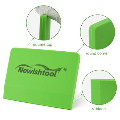 NEWISHTOOL Soft Silicone Small Squeegee for Vinyl, 2 PCS Rubber PPF Tool - color: Green