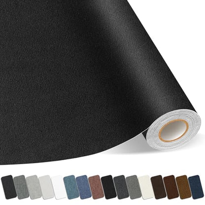 Fabric Repair Patch, Self Adhesive Couch Tape for Cloth Furniture - color: Suede Black, size: 17X79 Inch