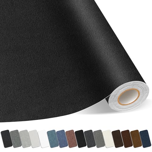 Fabric Repair Patch, Self Adhesive Couch Tape for Cloth Furniture - color: Suede Black, size: 3.5X79 Inch
