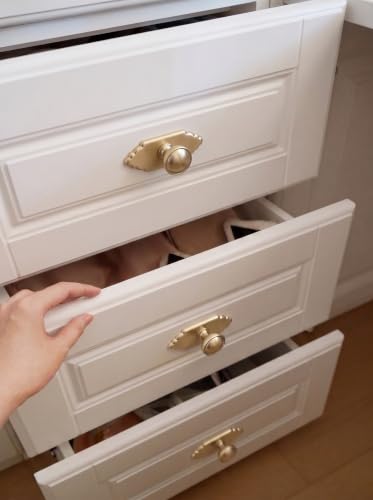 6Pack Champagne Bronze Cabinet Knobs with Backplate Drawer knobs - color: Champagne Bronze, style: Crown Crest
