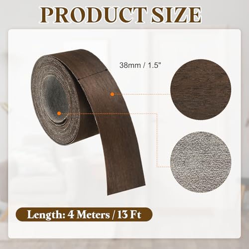 uxcell 1-1/2 Inch x 13ft Wood Veneer Edge Banding, Pre-Glued Flexible Eucalyptus Edging Strips, Iron on with Hot Melt Adhesive Wood Tape for Cabinet Repair and Furniture Restoration - size: 1-1/2 Inch x 13ft