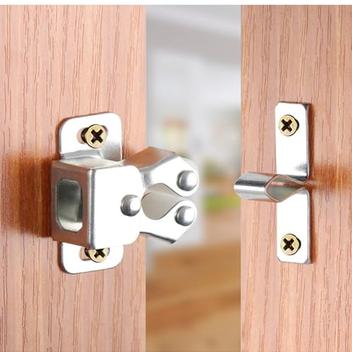 6 Pack Cabinet Latch - Double Roller Catch Hardware for Cupboard Closet Kitchen Cabinet Door Latches and RV Cabinet, Silver - color: Silver