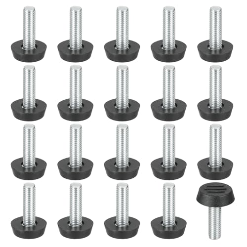 PATIKIL 20 Pcs M8 x 25mm Thread Adjustable Furniture Levelers, Furniture Feet Levelers Screw on Steel Screw in Threaded Leveling Feet Glides for Table Chair Cabinet Patio Legs - size: M8 x 25mm