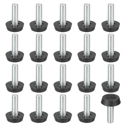 PATIKIL 20 Pcs M8 x 25mm Thread Adjustable Furniture Levelers, Furniture Feet Levelers Screw on Steel Screw in Threaded Leveling Feet Glides for Table Chair Cabinet Patio Legs - size: M8 x 25mm