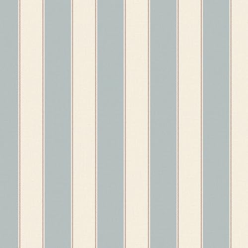 Blue and White Cream Striped Wallpaper Peel and Stick Self-Adhesive Removable Waterproof Wallpaper for Bedroom Kitchen Bathroom (Blue, 17.32"x 590.55") - color: Blue, size: 17.32"x 590.55"