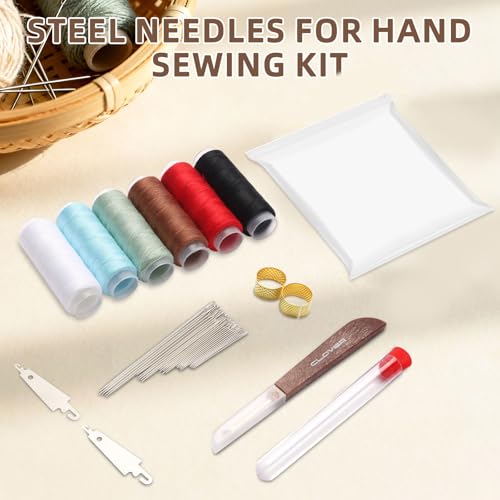 Losaria 38 Pcs Sewing Kit for Adults, Steel Needles for Hand Sewing Kit - color: White