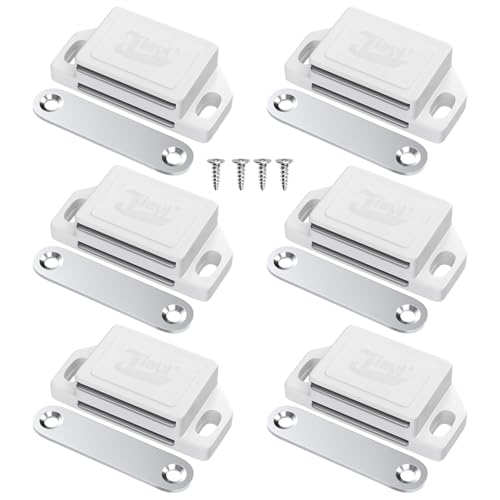 Jiayi Wardrobe Door Magnets 30 LB Cabinet Magnetic Closures Door Catch - color: White