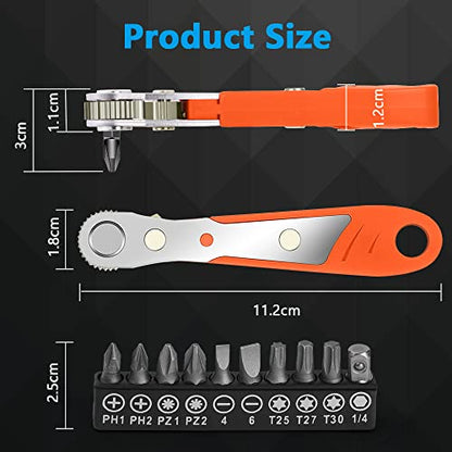 OSDUE Right Angle Ratchet for Tight Spaces with 1/4" Drive DIY/Home Repair