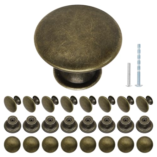 24 Pcs 30mm Antique Bronze Kitchen Cabinet Knobs - color: Antique Breen Bronze, size: 24 Pcs
