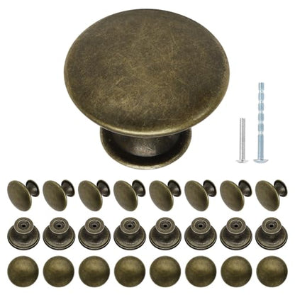 24 Pcs 30mm Antique Bronze Kitchen Cabinet Knobs - color: Antique Breen Bronze, size: 24 Pcs