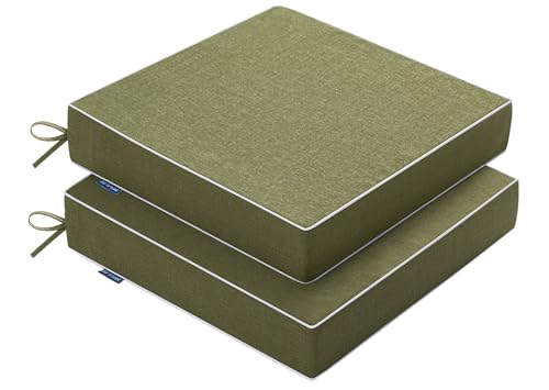 MIULEE Green Outdoor Cushions Set of 2, 18.5x16x3 Inch Waterproof Cushions - color: Green, size: 18.5 x 16 x 3 Inch