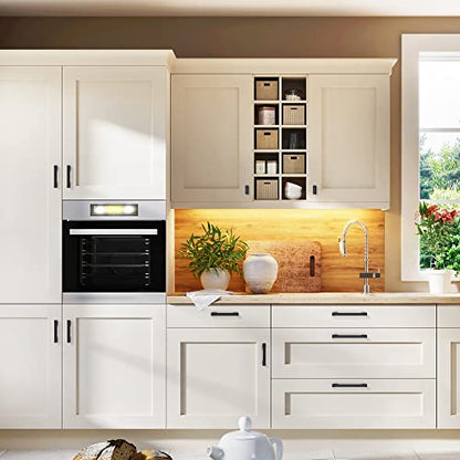 Matte Black Cabinet Pulls, 3-3/4 Inch (96mm), 10 Pack, Heavy Duty - color: Matte Black, size: 3-3/4" Hole Center