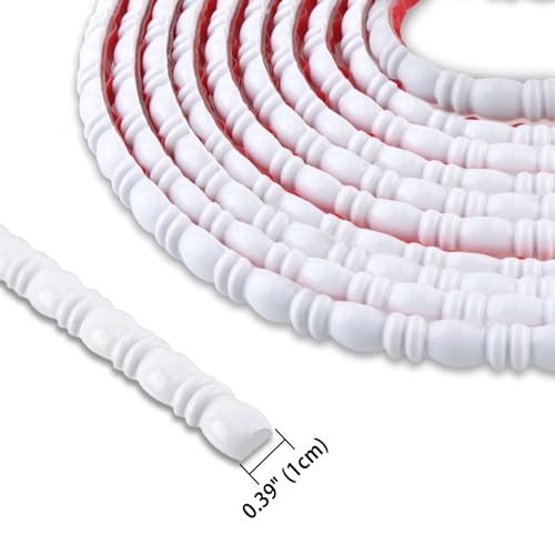 Trimold 0.4" x 118" Peel and Stick Bead and Reel Trim, White - color: White Bead and Reel, size: Length: 118"