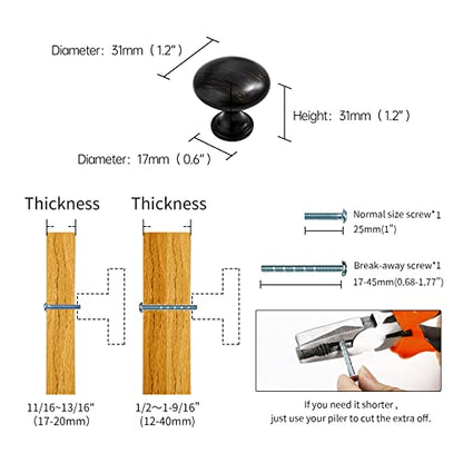 Drawer Knobs Oil Rubbed Bronze Kitchen Cabinet Knobs Dresser Handles Modern Cabinet Pulls Single Hole Knobs for Cabinets and Drawers,2 Pack - color: Oil Rubbed Bronze, size: 2 Pack (Single Hole Knob)