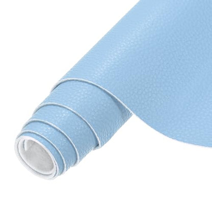 MECCANIXITY Faux Leather Fabric Sheets, 54x36 Inch Waterproof Solid Soft PU Synthetic Leather Sheet for Upholstery Replacement Renovate Furniture Bag Crafts DIY Sewings(Light Blue) - color: Light Blue