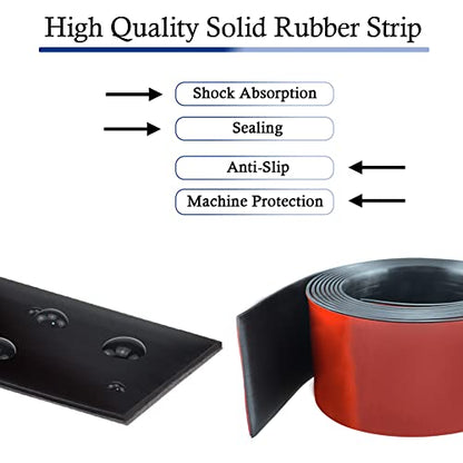 LSGCQ Neoprene Rubber Strips with Adhesive Backing Rubber Sheets - size: 3” Wide x 1/5" Thick x 10' Long