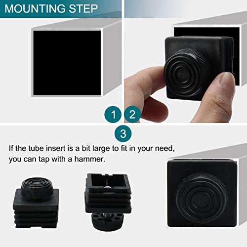 uxcell Leveling Feet 38 x 38mm Square Inserts Kit Furniture Glide Adjuster 4 Sets