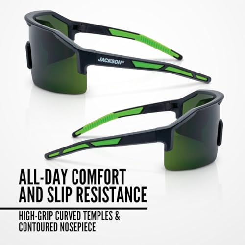 Jackson Safety Maxview+ ANSI Z87.1 Safety Glasses for Men & Women - color: Black, style: Shade 5 Infrared