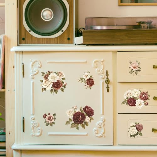 Peacoblue Victorian Roses Rub On Transfers for Furniture Craft 6"x12" - style: Victorian Style Roses