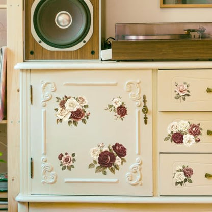 Peacoblue Victorian Roses Rub On Transfers for Furniture Craft 6"x12" - style: Victorian Style Roses